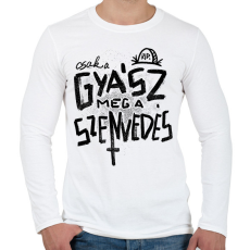 PRINTFASHION Gyász meg a szenvedés fekete - Férfi hosszú ujjú póló - Fehér