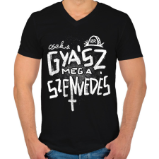 PRINTFASHION Gyász meg a szenvedés - Férfi V-nyakú póló - Fekete férfi póló
