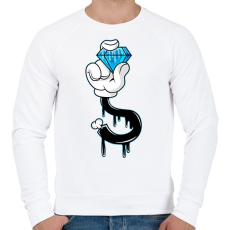 PRINTFASHION Gyémánt a zsebbe - Férfi pulóver - Fehér