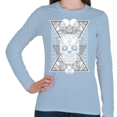 PRINTFASHION Gyémánt koponya - Női hosszú ujjú póló - Világoskék
