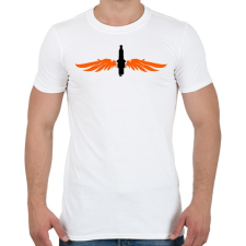 PRINTFASHION gyertya-szarny-orange-black - Férfi póló - Fehér férfi póló