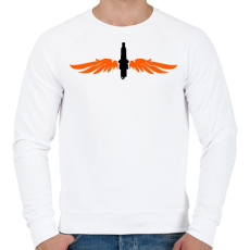 PRINTFASHION gyertya-szarny-orange-black - Férfi pulóver - Fehér