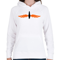 PRINTFASHION gyertya-szarny-orange-black - Női kapucnis pulóver - Fehér