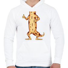 PRINTFASHION Gyíkember - Férfi kapucnis pulóver - Fehér férfi pulóver, kardigán