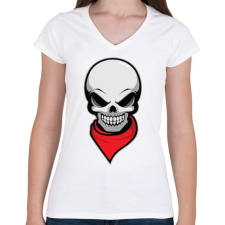 PRINTFASHION Gyilkos bandita - Női V-nyakú póló - Fehér női póló