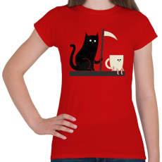 PRINTFASHION Gyilkos macska - Női póló - Piros