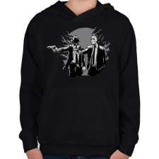 PRINTFASHION Gyilkos páros - Gyerek kapucnis pulóver - Fekete gyerek pulóver, kardigán