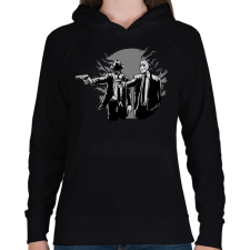 PRINTFASHION Gyilkos páros - Női kapucnis pulóver - Fekete női pulóver, kardigán