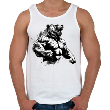 PRINTFASHION Gym bear - Férfi atléta - Fehér atléta, trikó