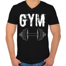 PRINTFASHION Gym  - Férfi V-nyakú póló - Fekete