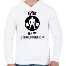 PRINTFASHION GYM ITS ME GIRLFRIEND - Férfi kapucnis pulóver - Fehér