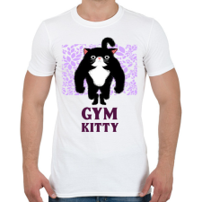 PRINTFASHION GYM KITTY - Férfi póló - Fehér férfi póló