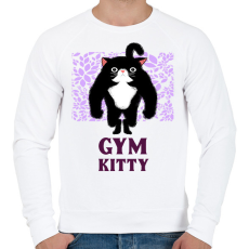PRINTFASHION GYM KITTY - Férfi pulóver - Fehér