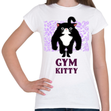 PRINTFASHION GYM KITTY - Női póló - Fehér női póló