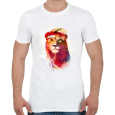 PRINTFASHION Gym lion - Férfi póló - Fehér