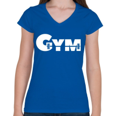 PRINTFASHION GYM - Női V-nyakú póló - Királykék