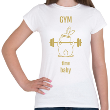 PRINTFASHION gym time baby  - Női póló - Fehér női póló