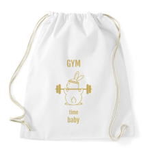 PRINTFASHION gym time baby  - Sportzsák, Tornazsák - Fehér tornazsák