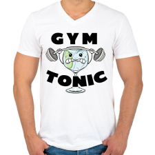 PRINTFASHION Gym tonic - Férfi V-nyakú póló - Fehér férfi póló