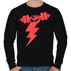 PRINTFASHION GYM villám - Férfi pulóver - Fekete