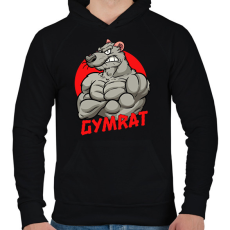PRINTFASHION Gymrat 2 - Férfi kapucnis pulóver - Fekete