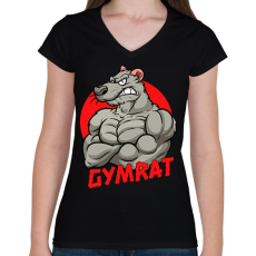 PRINTFASHION Gymrat 2 - Női V-nyakú póló - Fekete