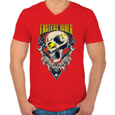 PRINTFASHION Gyors sofőr - Férfi V-nyakú póló - Piros