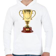 PRINTFASHION Győztes - Férfi kapucnis pulóver - Fehér férfi pulóver, kardigán