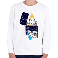 PRINTFASHION Gyújtó  - Gyerek pulóver - Fehér
