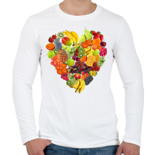 PRINTFASHION Gyümölcs-szív - Férfi hosszú ujjú póló - Fehér férfi póló