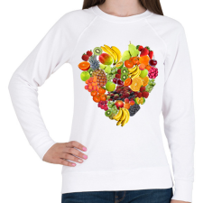 PRINTFASHION Gyümölcs-szív - Női pulóver - Fehér női pulóver, kardigán