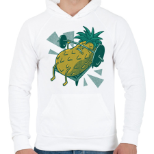 PRINTFASHION Gyúró ananász - Férfi kapucnis pulóver - Fehér férfi pulóver, kardigán