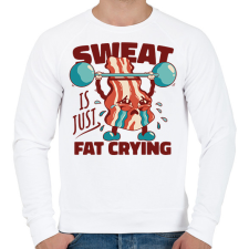 PRINTFASHION Gyúró bacon - Férfi pulóver - Fehér férfi pulóver, kardigán