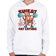 PRINTFASHION Gyúró bacon - Gyerek kapucnis pulóver - Fehér