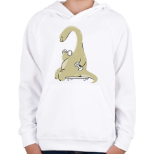PRINTFASHION Gyúró dínó - Gyerek kapucnis pulóver - Fehér gyerek pulóver, kardigán
