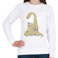 PRINTFASHION Gyúró dínó - Női pulóver - Fehér