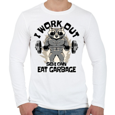 PRINTFASHION Gyúrós mosómedve - Férfi hosszú ujjú póló - Fehér férfi póló