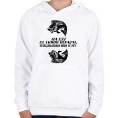 PRINTFASHION Ha ezt el tudod olvasni, keress magadnak másik helyet! - Gyerek kapucnis pulóver - Fehér