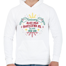 PRINTFASHION Ha már vége van - Férfi kapucnis pulóver - Fehér