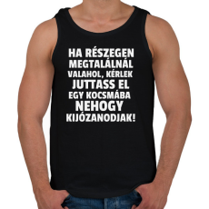 PRINTFASHION Ha részegen megtalálnál valahol - Férfi atléta - Fekete