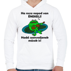 PRINTFASHION Ha rossz napod van - Férfi kapucnis pulóver - Fehér