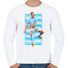 PRINTFASHION Haaland - Férfi pulóver - Fehér férfi pulóver, kardigán