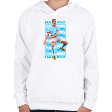 PRINTFASHION Haaland - Gyerek kapucnis pulóver - Fehér