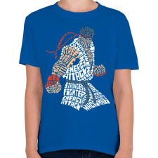 PRINTFASHION Hadouken - Gyerek póló - Királykék gyerek póló