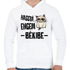 PRINTFASHION Haggyá engem békibe - Férfi kapucnis pulóver - Fehér férfi pulóver, kardigán