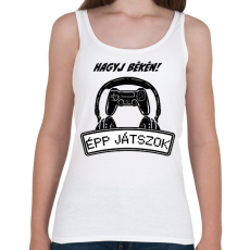 PRINTFASHION Hagyj békén épp játszok - Női atléta - Fehér
