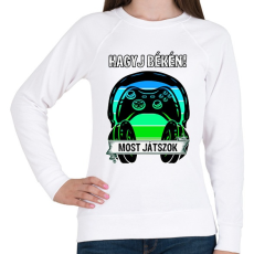 PRINTFASHION Hagyj békén, most játszok - Női pulóver - Fehér