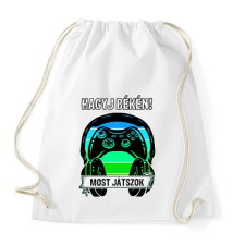 PRINTFASHION Hagyj békén, most játszok - Sportzsák, Tornazsák - Fehér tornazsák