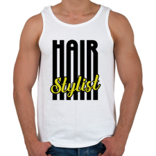 PRINTFASHION Hair Stylist (black) - Férfi atléta - Fehér atléta, trikó