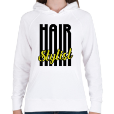 PRINTFASHION Hair Stylist (black) - Női kapucnis pulóver - Fehér női pulóver, kardigán